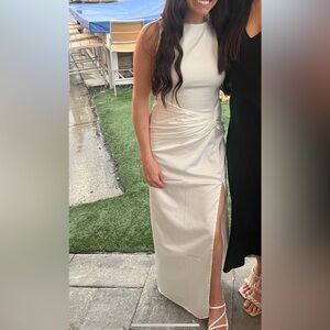 Abercrombie Satin White Maxi Dress